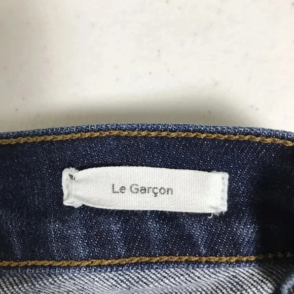 FRAME Le Garcon Size 31 Ankle Slim Boyfriend Jeans Mid Rise Distressed Crop - Picture 8 of 16